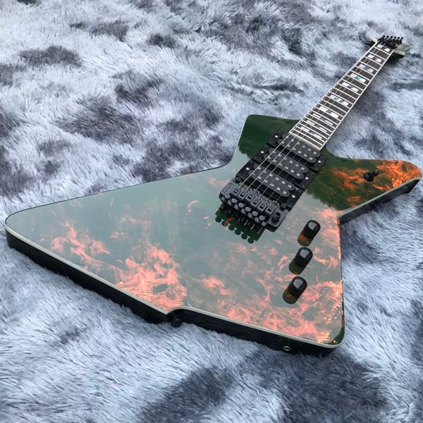 

custom water transfer flamed pattern cover electric guitar for iban