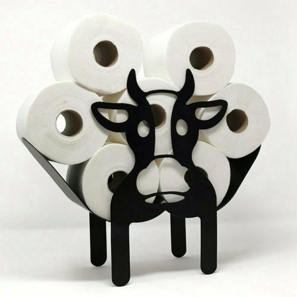

toilet paper holders cows decorative holder - standing bathroom tissue storage roll iron