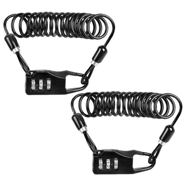 

bike locks 2pcs 3-digital password cable lock code for