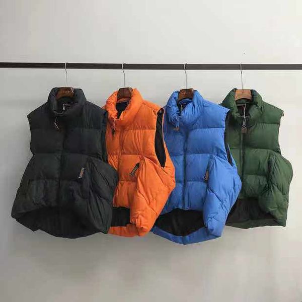

2021 new kapital dupla face para baixo colete masculino feminino casal colarinho acolchoado casacos com zper outerwear quente jaqueta 1:1 al, Black