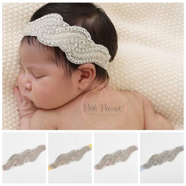 

hair accessories yundfly vintage born flower clear rhinestone headband elastic girls children birthday po props, Slivery;white