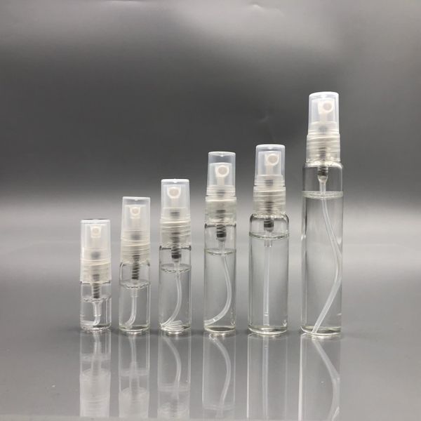 wholesale lusso ricaricabile rotondo chiaro piccolo 3ml 5ml 10 ml 15ml bottiglia di atomizzatore di vetro flaconi spray per profumo 2ml per campioni inviati via mare