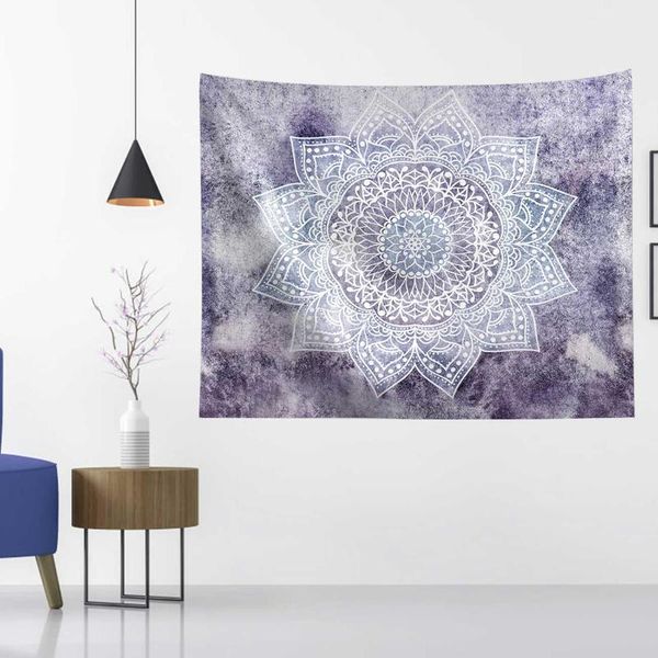 

tapestries 150*200cm bohemian tapestry wall art decor mandala flower printed beach mat multi-purpose hanging for living room