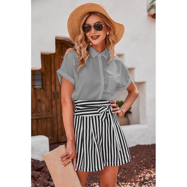 

women's blouses & shirts donsignet fashion summer women shirt simple loose large size short-sleeved solid color womens, White