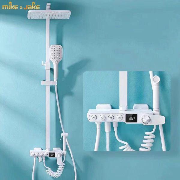 

bathroom shower sets digital constant thermostatic white set bath copper pressurized sprinkler household mixer