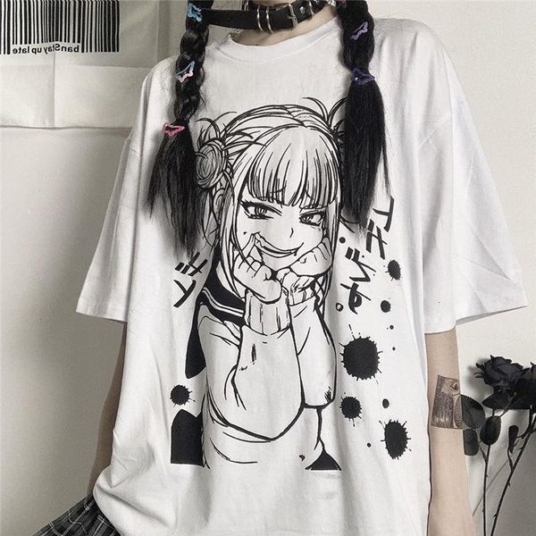

women tshirt punk dark grunge streetwear ladies gothic tshirts harajuku clothes summer goth female tee aesthetic loose, White
