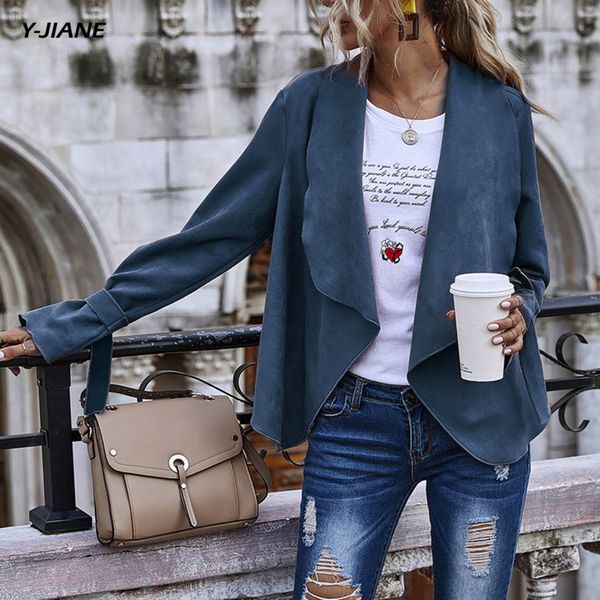 

fashion loose long mouwen casual jacket office wear jas women's overwear jackets new 2021 # g3, Black;brown