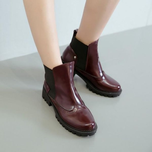 

boots plus size women shoes for ladies woman winter round head thick with, Black