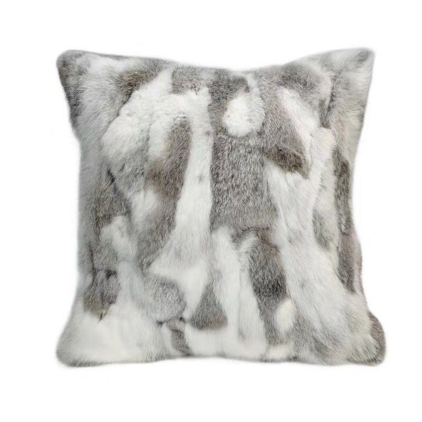 

pillow case natural color hand made real fur cushion 45*45cm single side square