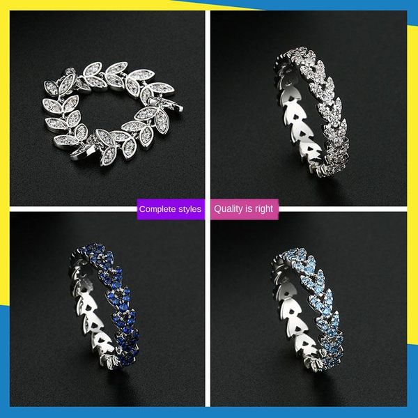 

cluster rings arrow leaf diamond ring korean ins simple retro fresh personality temperament men and women can wear brand jewelry, Golden;silver