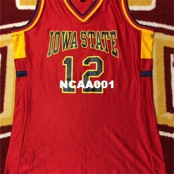 

vintage 21ss #12 vintage erica haugan iowa state cyclones real full embroidery college jersey size s-4xl or custom any name or number jersey, Black