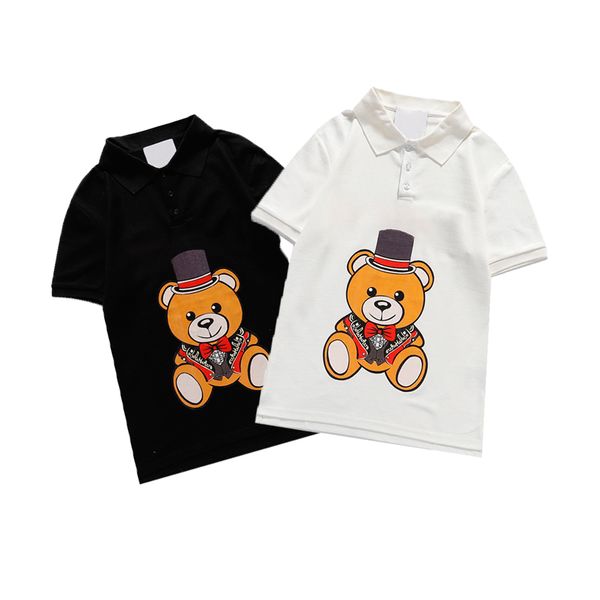 

women fashion polo tshirts bear animal letter pattern style tshirts concise women's polos sport casual tees summer 2021, White