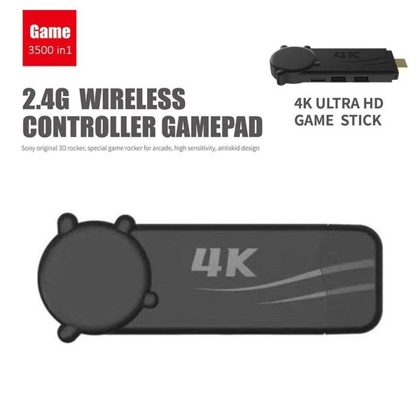 

universal 4k hd game stick with controllers and cables for retro games