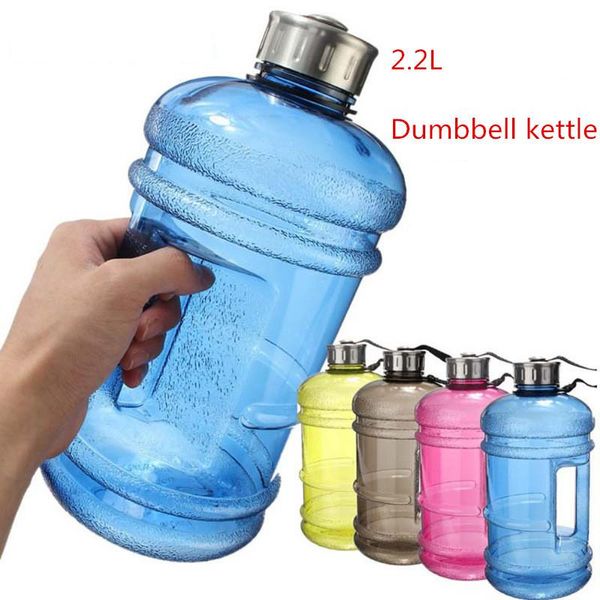 

water bottle 2.2l large capacity bottles in the gym outdoor sports training camp fitness running half gallon sport kettle