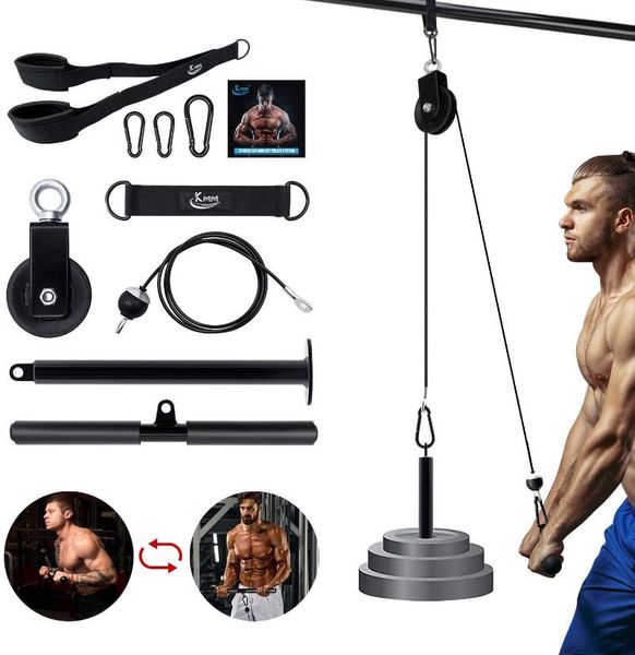 

pulley system for weight training, lat pull down machine cable pulley attachment home gym workout equipment