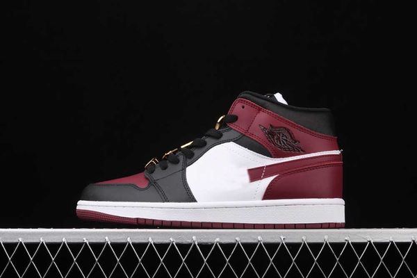 

boxed jumpman wine red metal 1s basketball shoes 1 og men and women sports sneaker