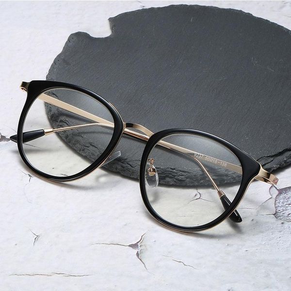

sunglasses optical glasses frame women men round oversized eyeglasses metal spectacles clear lenses eye lunette computer gafas, White;black