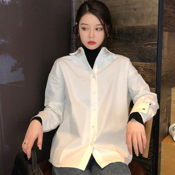 

cyjr women white with long sleeves 2021 spring summer new casual fashion released women's shirts streetwear blouse oversize w6yi, White;black