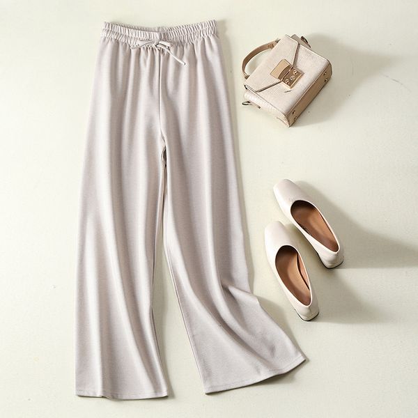

new arrival 2021 spring stright lace-up high waist women casual long pants female trousers outwear fstv, Black;white