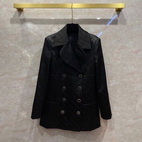 

women's suits & blazers temperament arc double-breasted thin suit, White;black