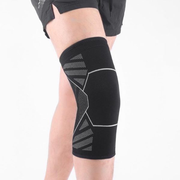 

elbow & knee pads elasticity long full compression leg warmer running basketball volleyball non slip silicone sleeves soft, Black;gray
