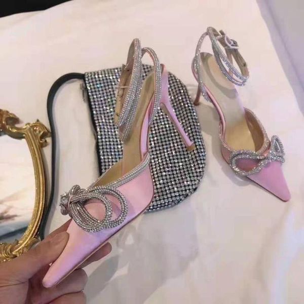 

sandals vallu 2021 summer bright diamond buckle silk fashion all-match casual mid-heel, Black