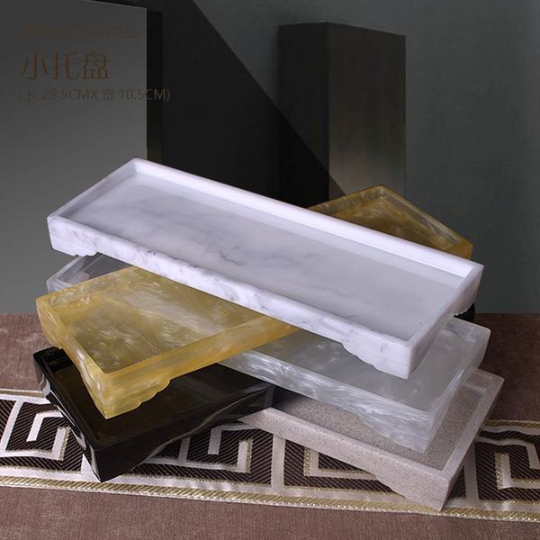 

kitchen storage & organization bathroom tray imitation marble resin plte makeup organizer holder el supplies container wedding gifts
