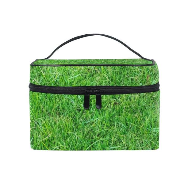 

fengju cosmetic bag portable travel organizer hanging toiletry case storage tote for girls woman circle green grass