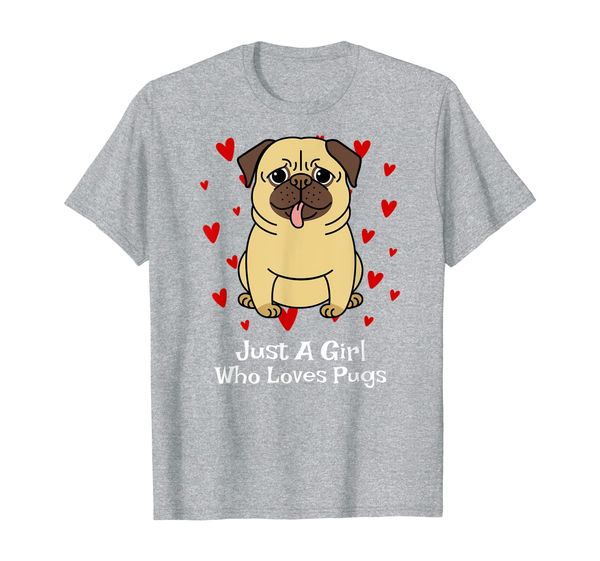 

pug gifts for girls funny just a girl who loves pugs t-shirt, White;black