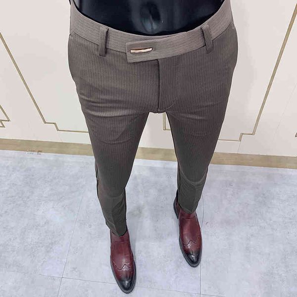 

men's pants blue striped pants, elegant tight, tight cut, ankle height, office, party, Black