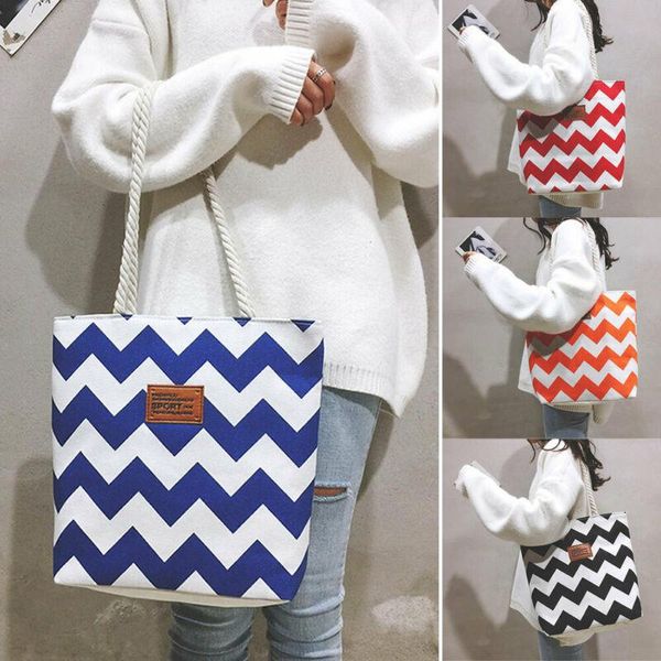 

duffel bags quality pack 100% premium canvas shopping shoulder tote fashion casual striped large capacity travel handbag