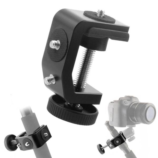 

tripods multifunctional u-grip c-shaped clamp stand 1/4" screw po studio holder adjustable bracket mount for dslr camera tripod