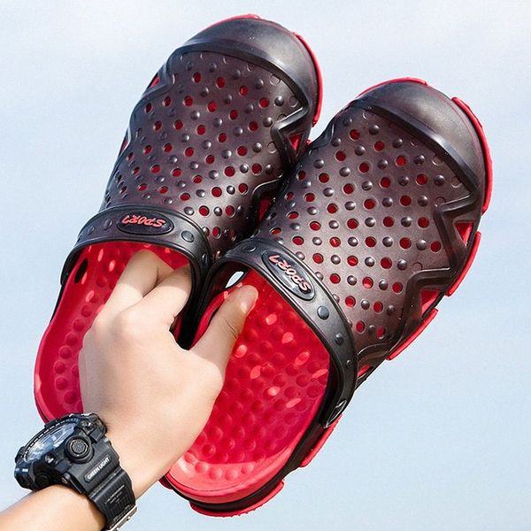 

new mens shoes for 2020 summer cool beach sandals british style genuine leather slippers antiskid male flip flops o2fb#, Black