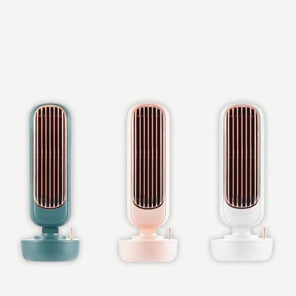 

portable usb tower type bladeless water spray mist fan usb handheld retro fan cooling air conditioner humidifier