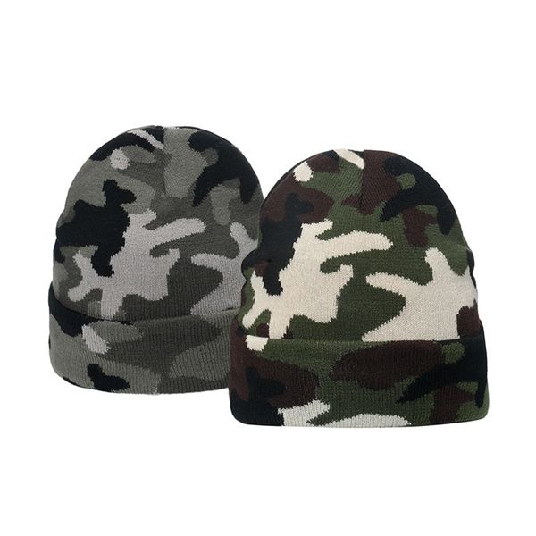 New Outdoor Camo Beanies Caps Army Green Camouflage Cappelli lavorati a maglia Inverno Uomo 2021