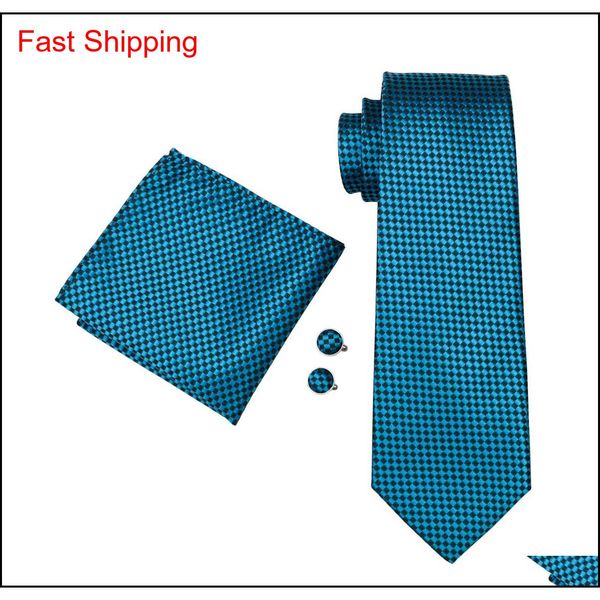 

luxury design men's tie jacquard woven silk blue and black color men's necktie ties n-0861 qylqkn mj_fashion, Black;blue
