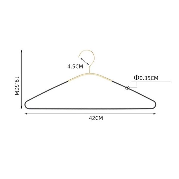 

hangers & racks 5pcs solid iron hanger for home storage drying rack non-slip cloth support black gold clothes