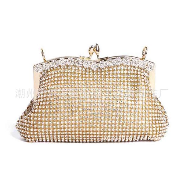 

women's new all water drill hand cross link chain banquet bag