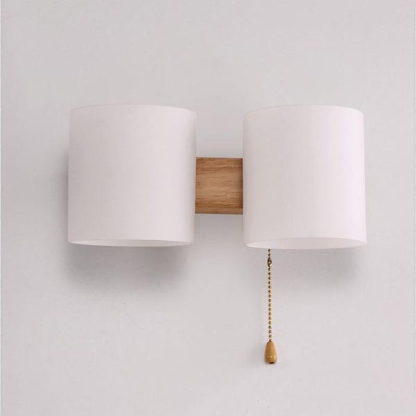 

solid wood wall lamp modern led bedside lamp e27 single head indoor wall