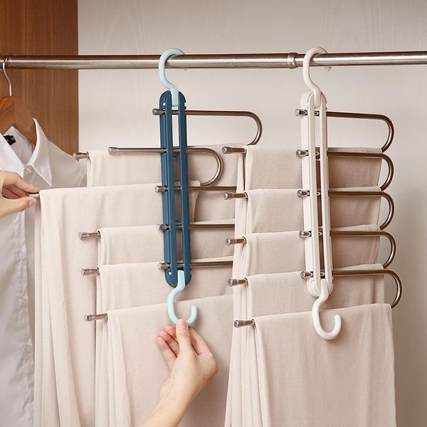 

laundry bags folding multifunctional multilayer pants hanger household magic trouser clips wardrobe storage