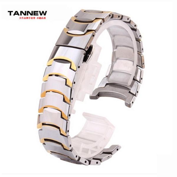 

watch bands 26*17mm 15*10mm watchband for rd6027 tungsten steel straps polished bracelet clasp, Black;brown