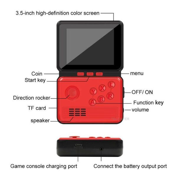 

portable game players retro protable 3.0 inchm3 mini video console 990+ built-in classic 3 games bit q7n5