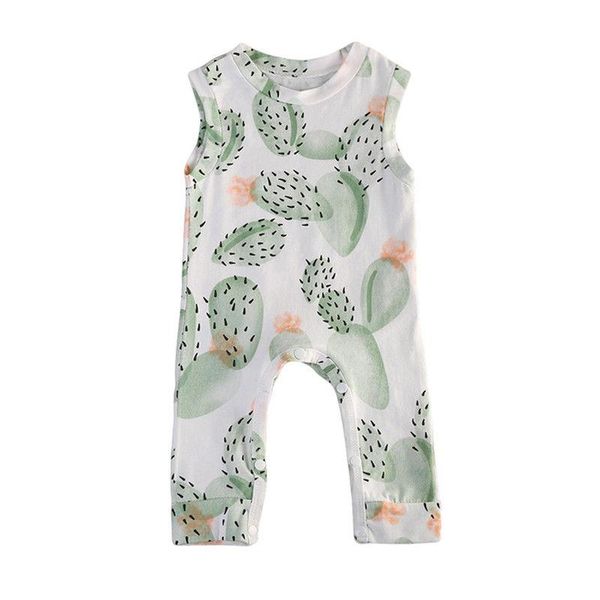 

emmababy 2021 0-24m infant baby boy girl autumn sleeveless cactus flower print romper newborn jumpsuit toddler clothes outfits, Blue