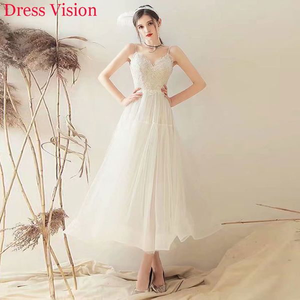 

2021 vestido noiva simple lace v-neck wedding backless soiree bride to be robe de marie rsn0, White