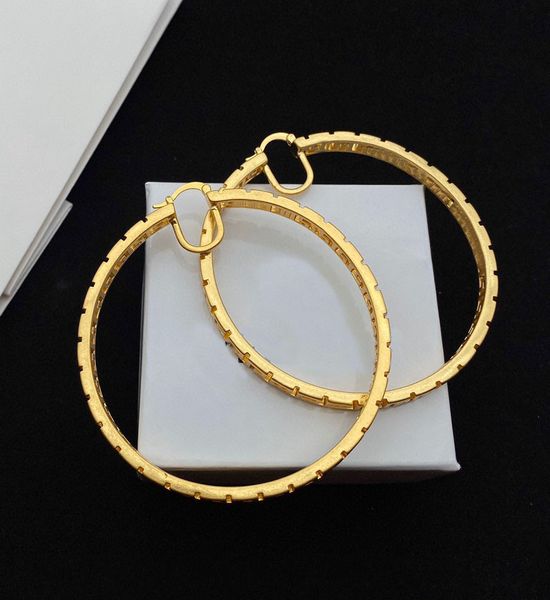 

fashion circle gold hoop earrings aretes for women party wedding lovers gift jewelry engagement with box nrj, Golden;silver