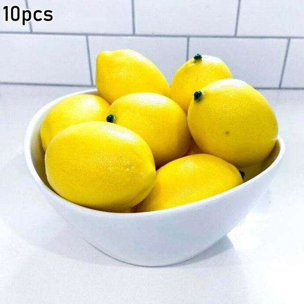 

decorative flowers & wreaths 10pcs artifical fake lemons fruit decoration styrofoam 7.3*5.2cm