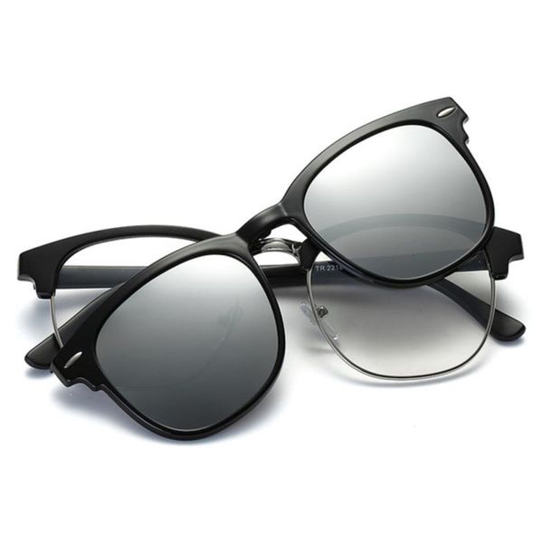 

male clip men women driving spectacle frames sunglasses fashion eyeglasses polarized magnetic myopia glasses on woqfk, White;black