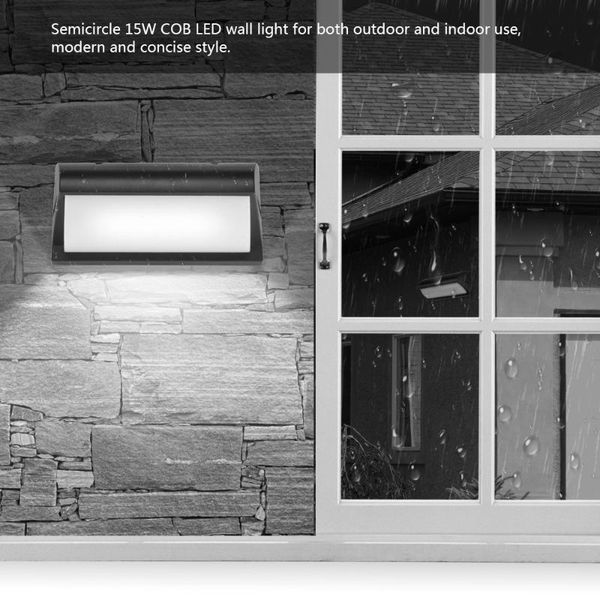 

semicircle 15w cob led lamp modern wall lamp waterproof wall light indoor or outdoor garden waterproof led light