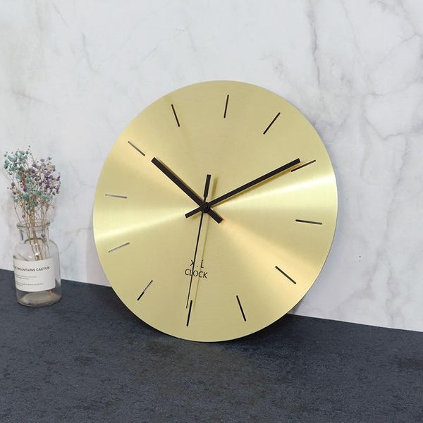 

metal living room wall clock silent hanging light luxury clock wall nordic style orologio cucina clocks home decor ef50wc