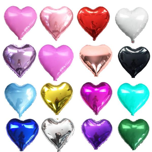 Decorazione per feste 1pc da 18 pollici a forma di cuore palloncini in lamina di elio per matrimonio di San Valentino Happy Birthday Supplies